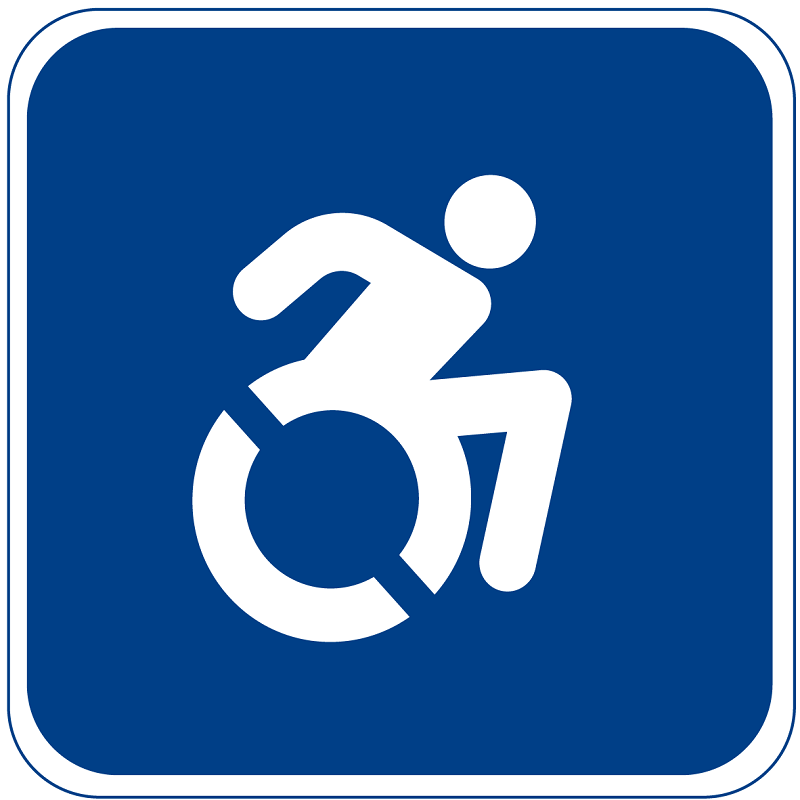 Road sign of parking for persons with disabilities